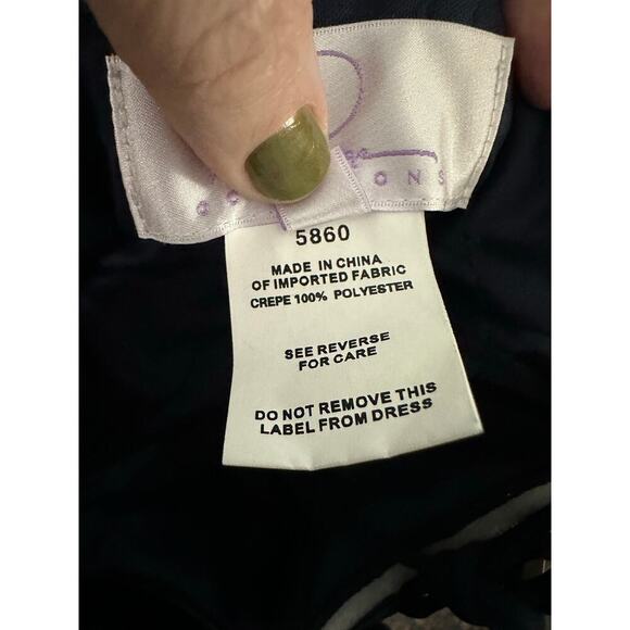 HAYLEY PAIGE OCCASIONS Formal Bridesmaid Dress Gown 5860 Indigo Blue Sz 10 - NWT - Picture 6 of 7